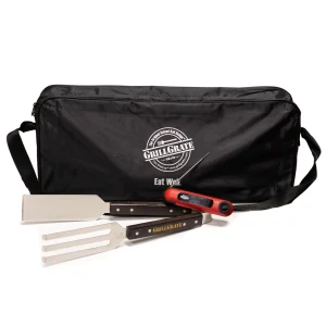 Travel Accessory Pack (Large Store & Carry Bag, Temp & Time Thermometer, and GrateTong)