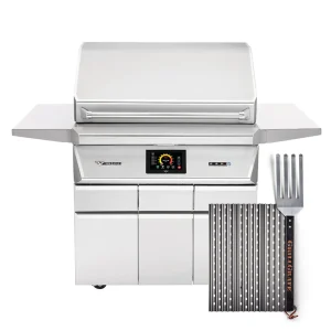 GrillGrate Sear Station for the Twin Eagles Wi-Fi Controlled 36-Inch Stainless Steel Pellet Grill and Smoker On Deluxe Cart